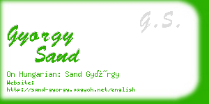 gyorgy sand business card